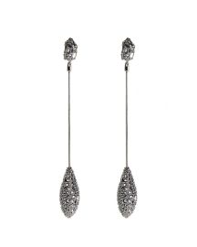 Pave Teardrop Post Earrings - Silver at Alexis Bittar